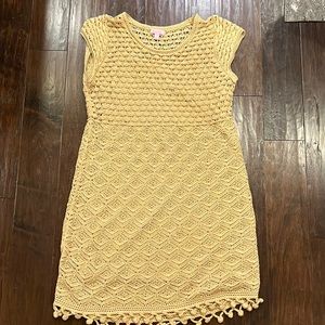 Lilly Pulitzer crochet dress with gold metallic accents!!